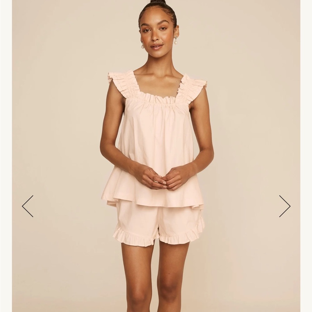 Nicolette Piyama Women's Ruffled Blush Sleepwear Set